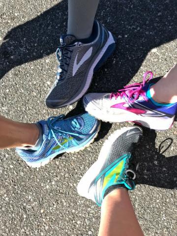 Four sneakers in the middle.